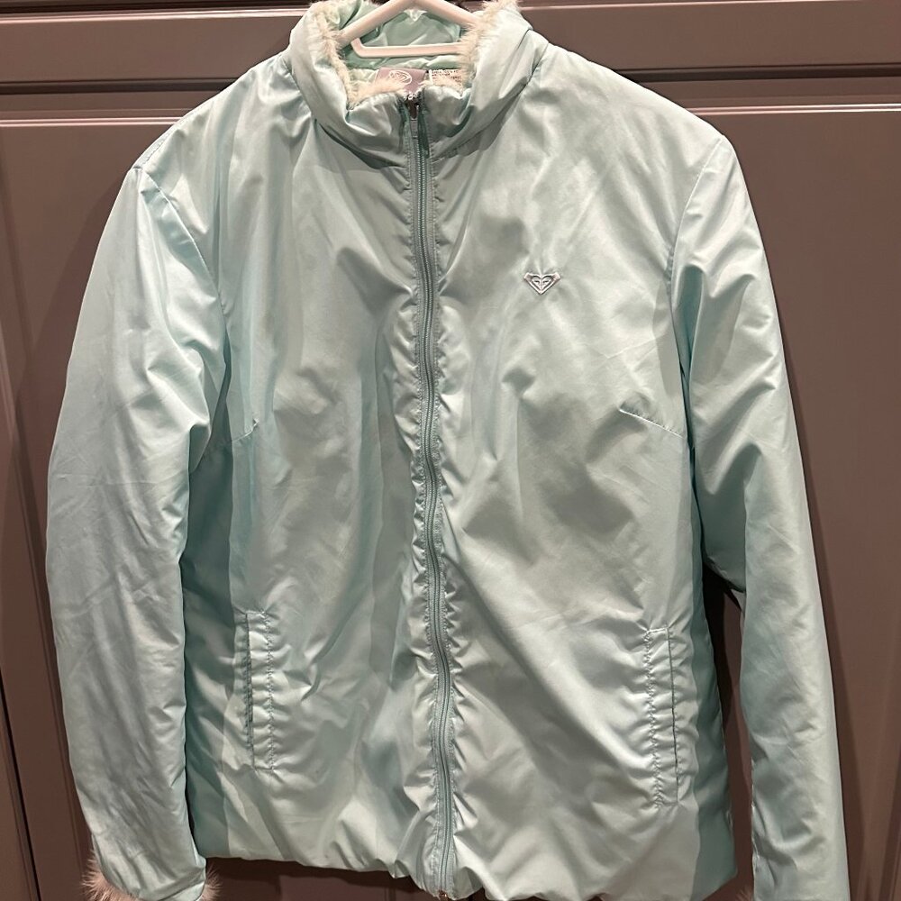 Roxy/Quiksilver Light Blue Jacket | Size Large | Lightweight Casual Outerwear